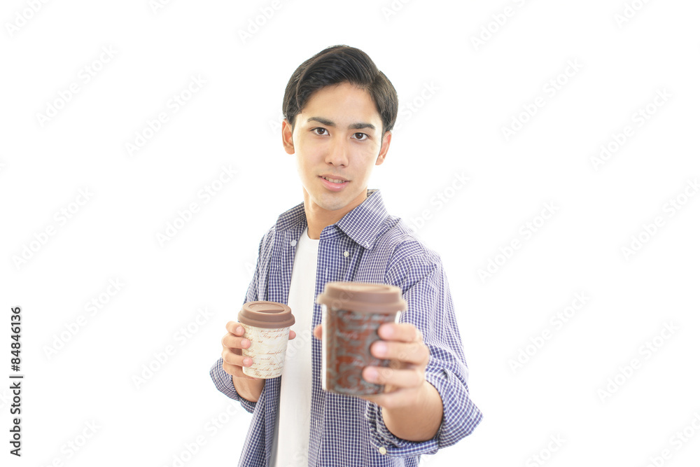 コーヒーを楽しむ男性 コーヒーを楽しむ男性