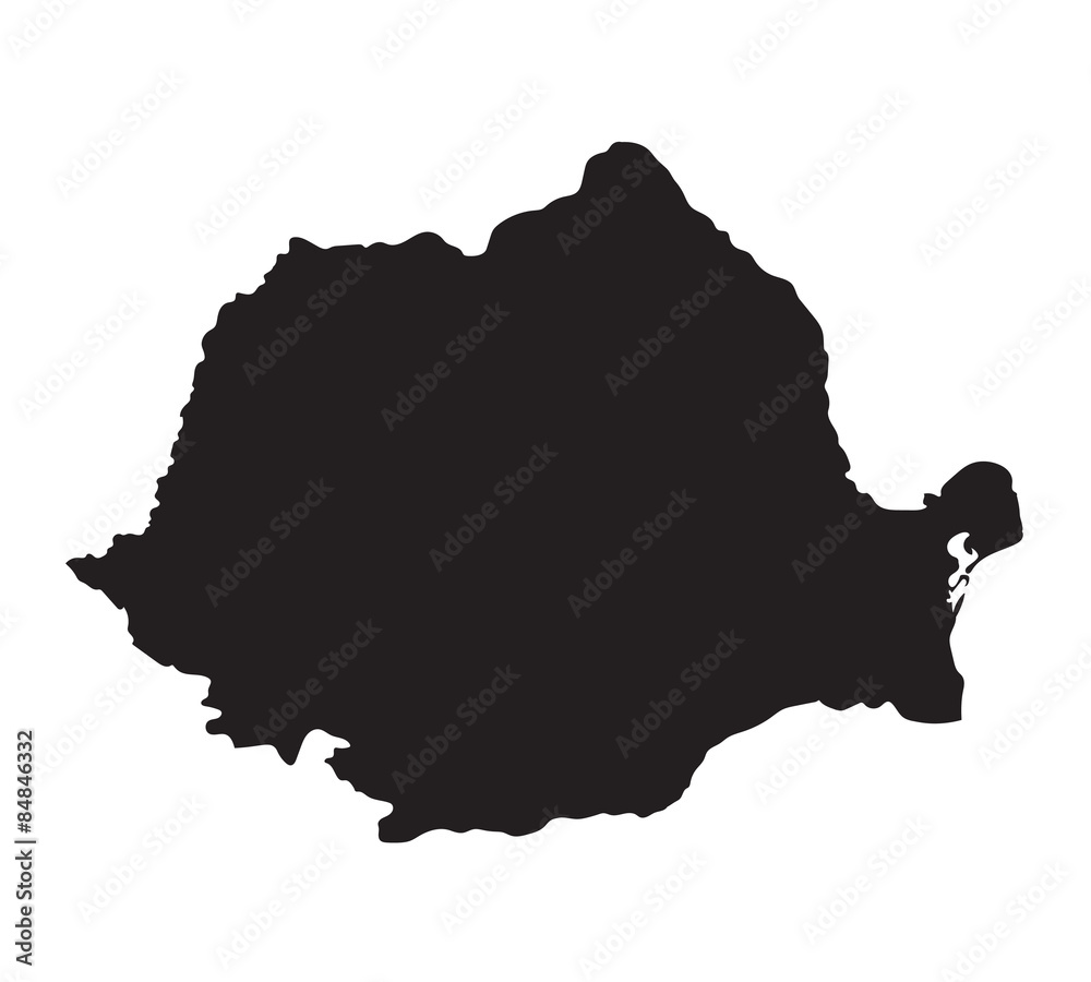 black map of Romania