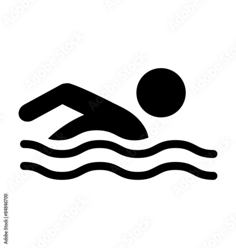 Summer swim water information flat people pictogram icon isolate