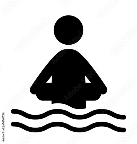 Swim water inflatable circle information flat people pictogram i