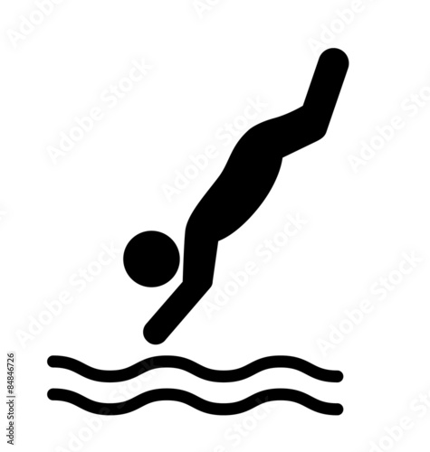 Swim water inflatable circle information flat people pictogram i