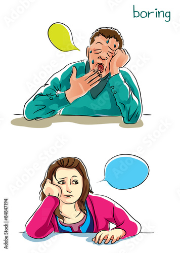 human in boring feeling action