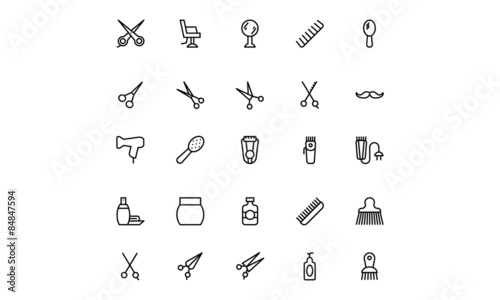 Hair Salon Vector Line Icons 4
