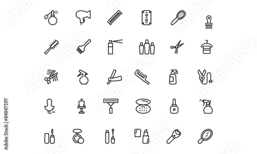 Hair Salon Vector Line Icons 1
