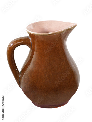 Ceramic jug.Isolated.