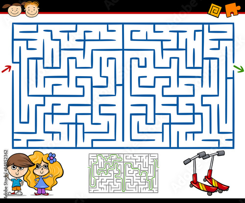 cartoon maze or labyrinth game