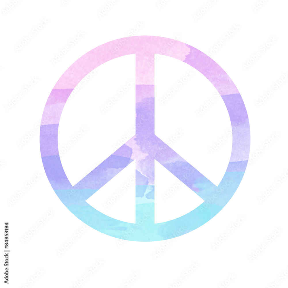 art print canvas background illustration peace sign - symbol icon watercolor illustration art print canvas background illustration peace sign - symbol icon watercolor illustration