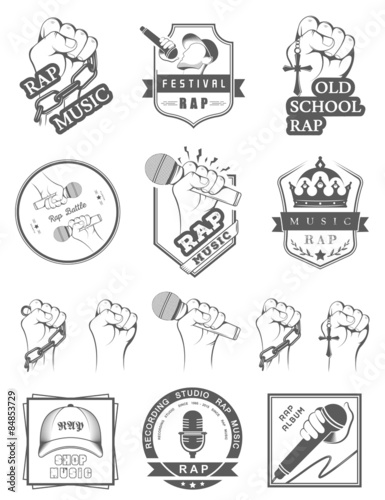 Set logos and Badges Rap Music