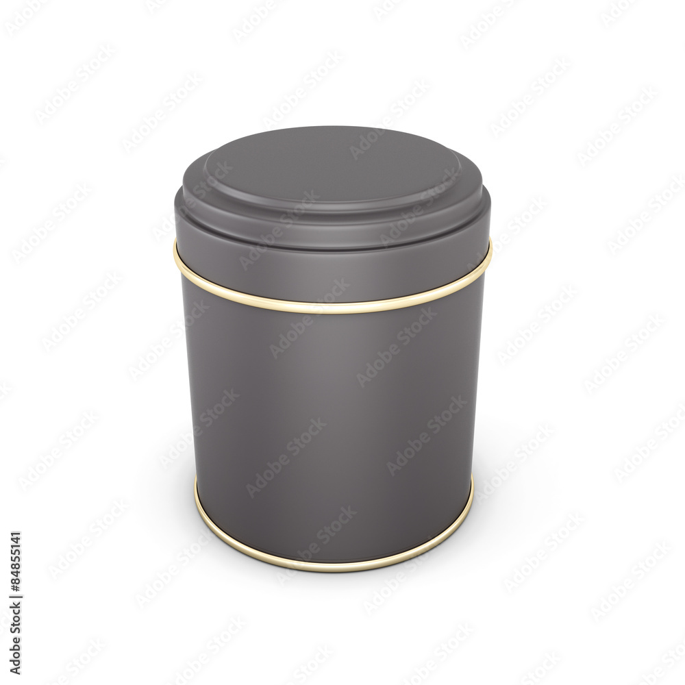 Black metal packaging for tea Black metal packaging for tea