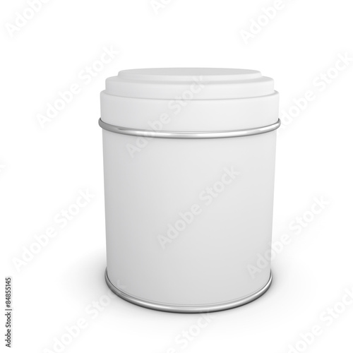White metal packaging for tea