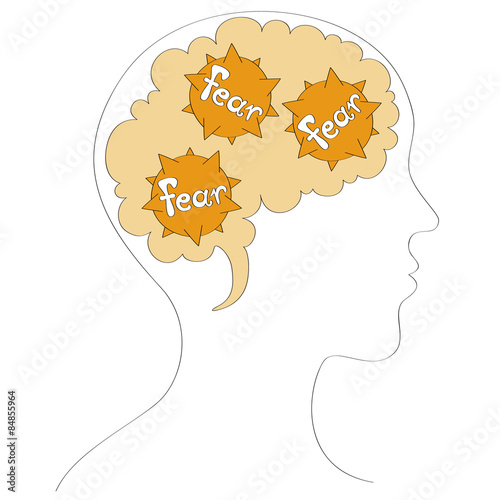 Fears in your mind vector illustration