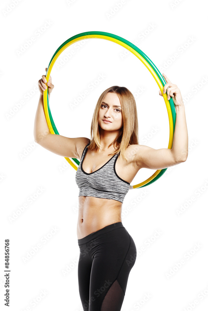 sportish girl stay in studio with hoop sportish girl stay in studio with hoop