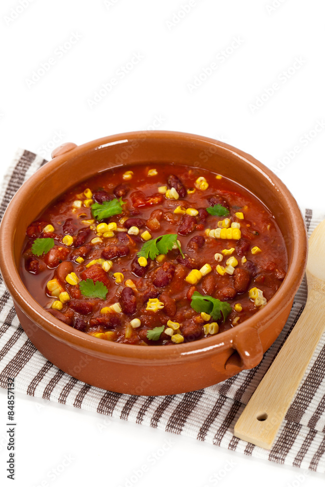 Vegetable Soup Chili. Selective focus. Vegetable Soup Chili. Selective focus.