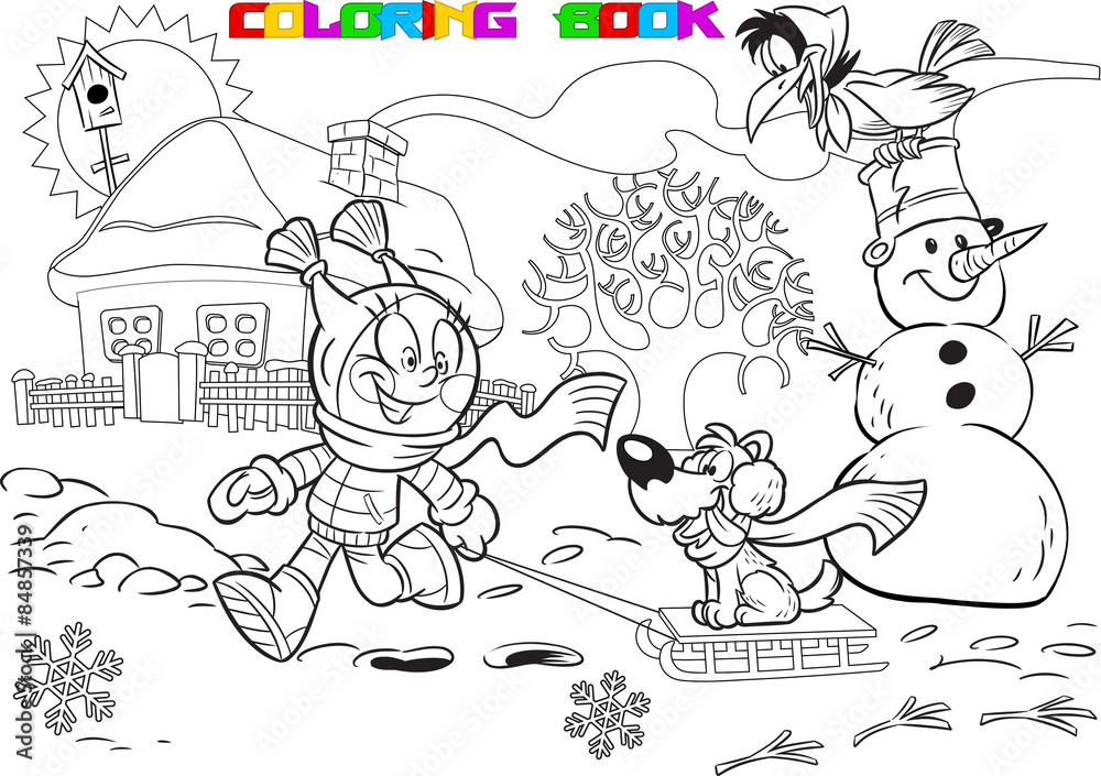 Fototapeta premium child on winter vacation