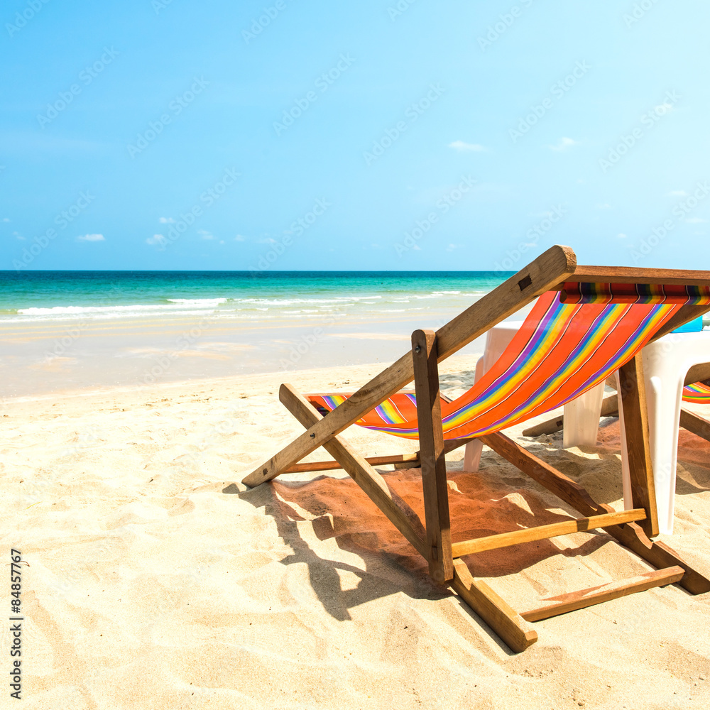 Chair at the tropical beach for relaxation Chair at the tropical beach for relaxation