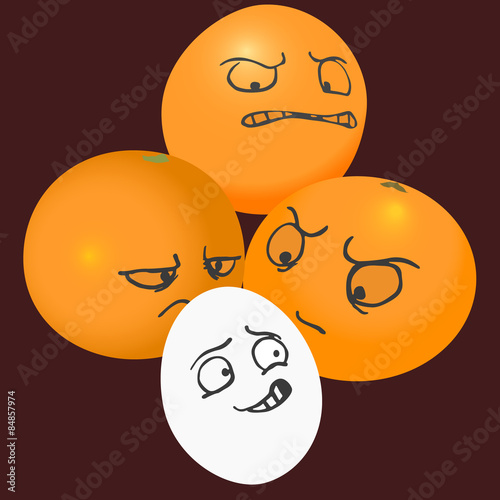 three oranges and egg
