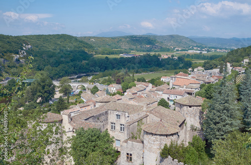 The medieval town of Vogue over the River Ardeche in France. © GKor
