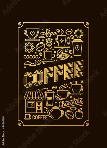 Vector poster with golden foil illustration