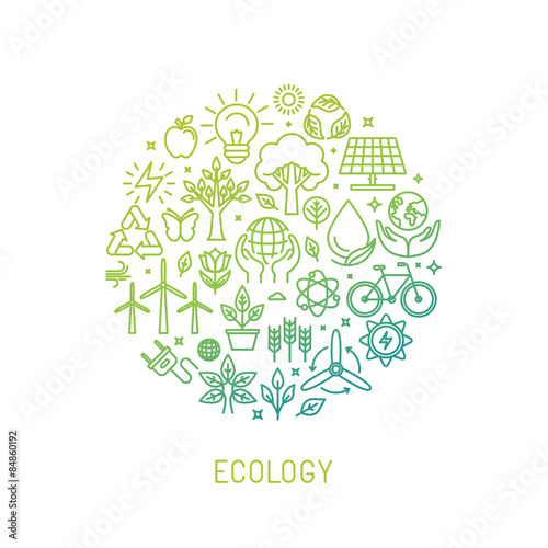 Vector ecology illustration with icons
