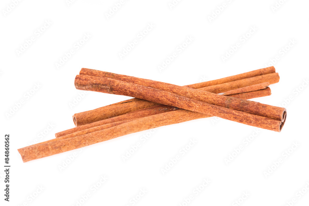 cinnamon stick on white background
