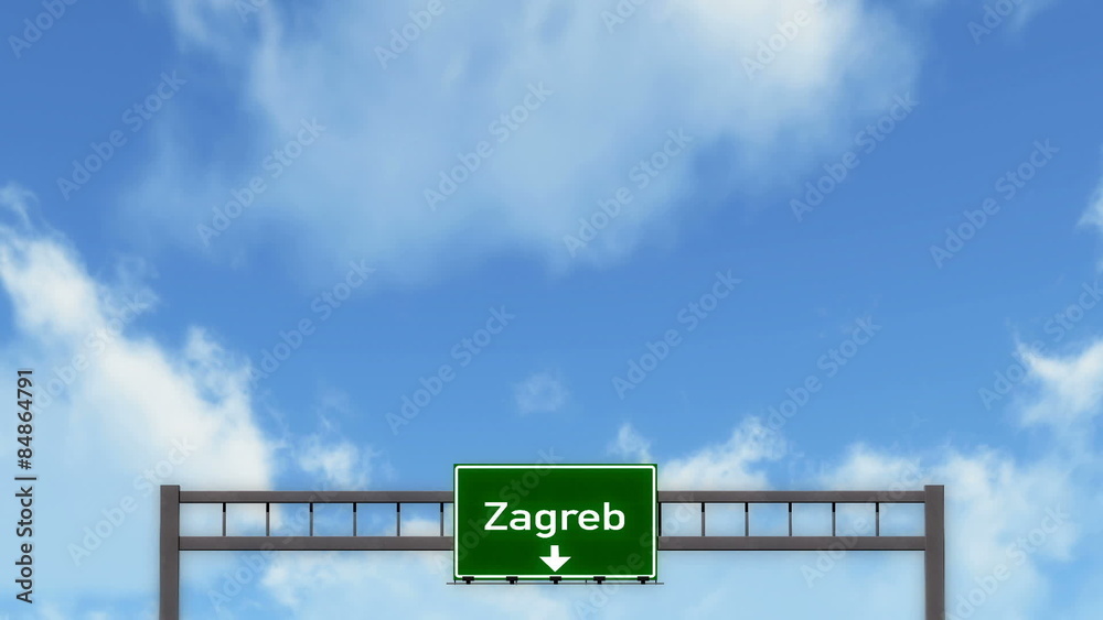Passing under Zagreb Croatia Highway Road Sign
Passing under Zagreb Croatia Highway Road Sign