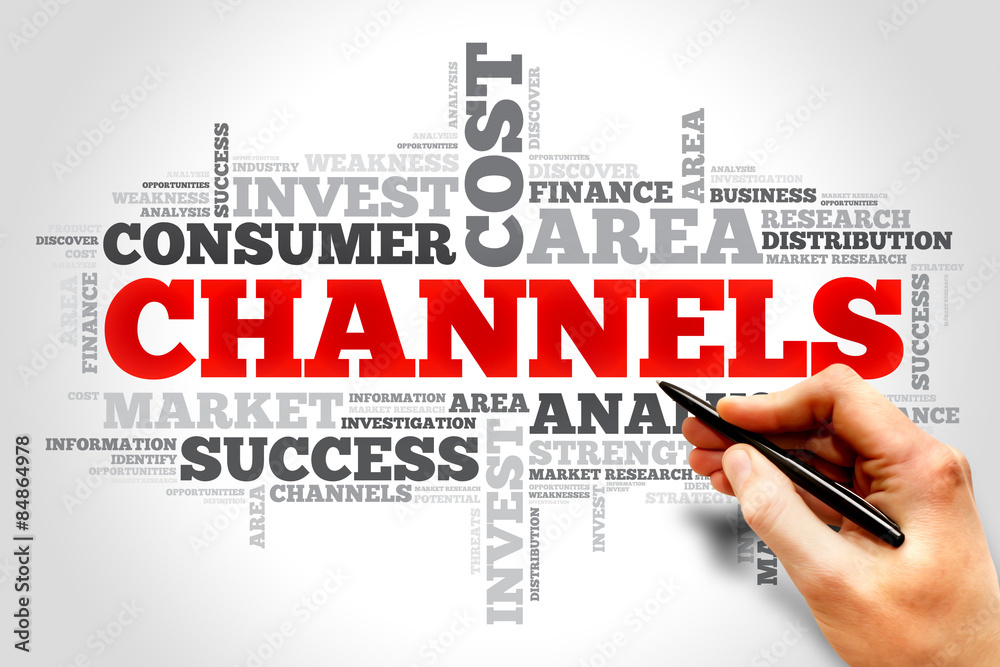 Channels word cloud, business concept Channels word cloud, business concept