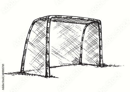 Big football and basketball goal. Vector drawing