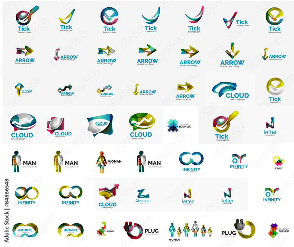 Large corporate company logo collection. Universal icon set for Large corporate company logo collection. Universal icon set for