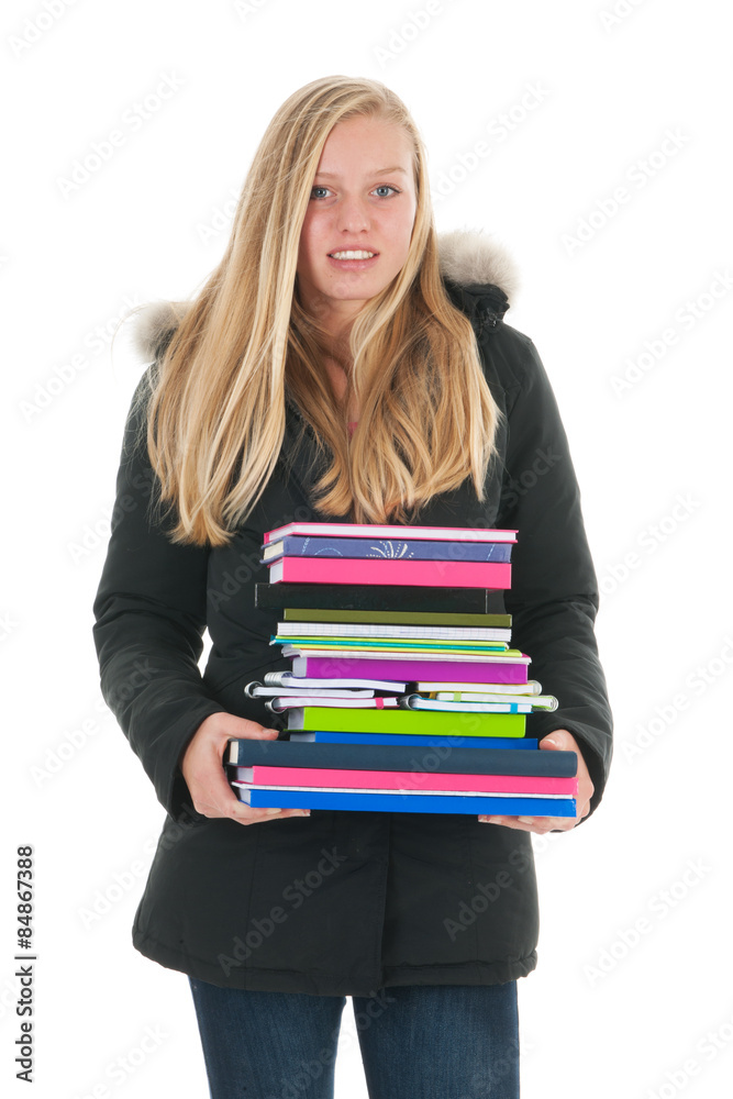 School girl with books School girl with books