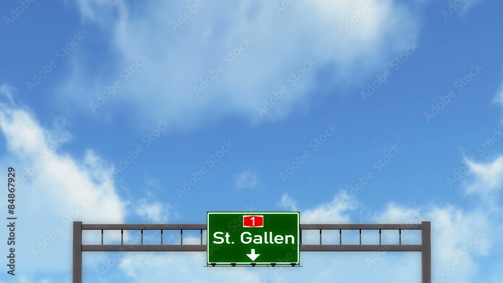 Passing under St Gallen Switzerland Highway Road Sign
Passing under St Gallen Switzerland Highway Road Sign
