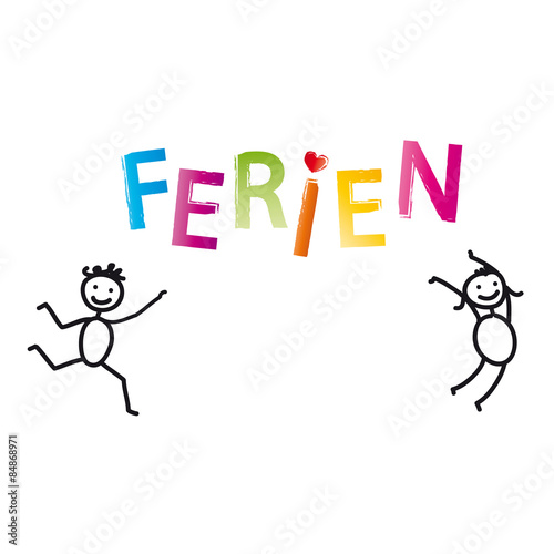 Fröhliche Kinder freuen sich auf die Ferien, Herbstferien 