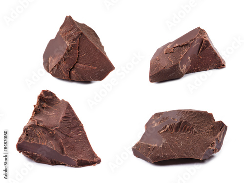 Chocolate pieces / Chocolate pieces isolated on white background
