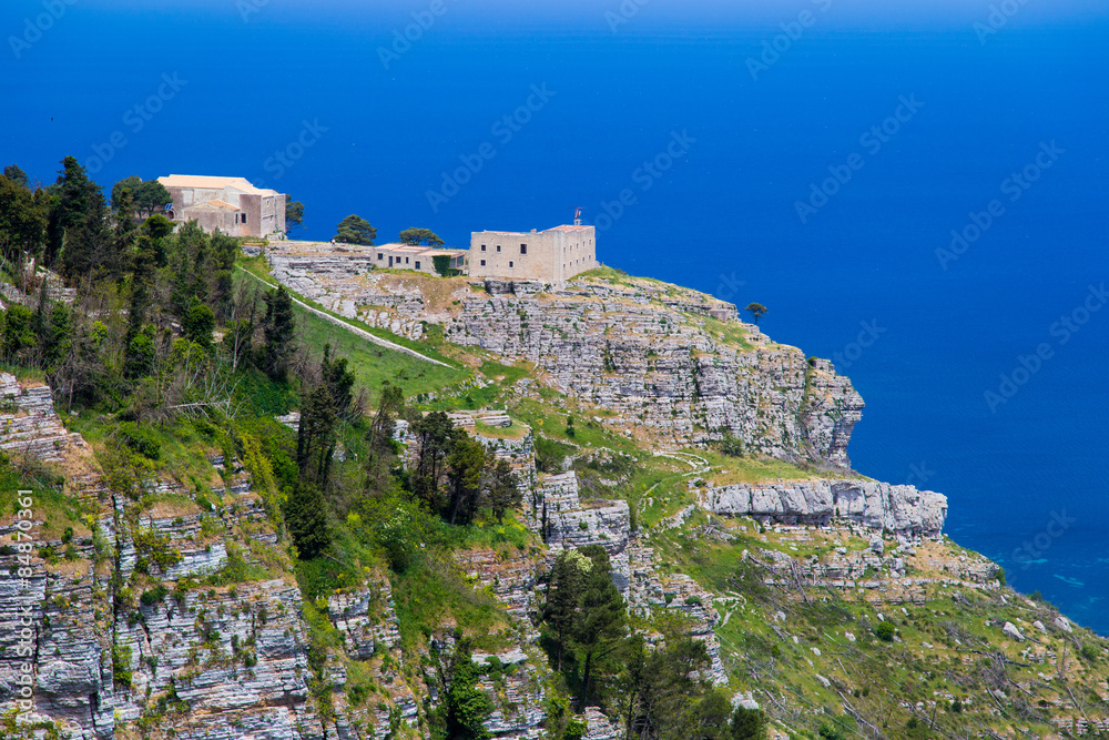 A mid-air view on Museum of Arts and Crafts in Erice