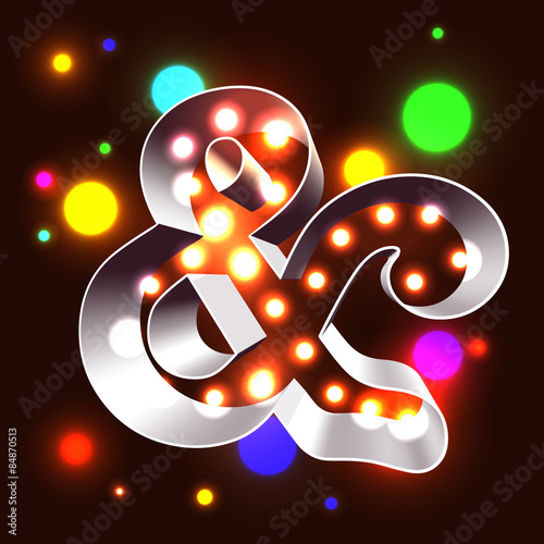 Retro vegas lamps ABC for signboard club cinema or bar - ampersa