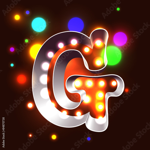 Retro vegas lamps ABC for signboard club cinema or bar - capital