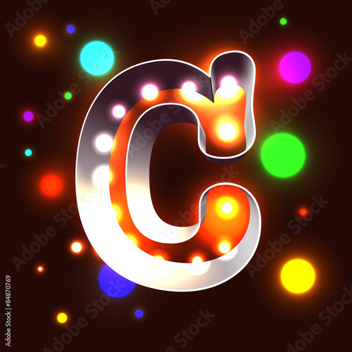 Retro vegas lamps ABC for signboard club cinema or bar - capital