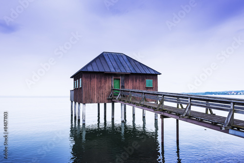 Old beach house at Lake Constance (Bodensee) in Europe.