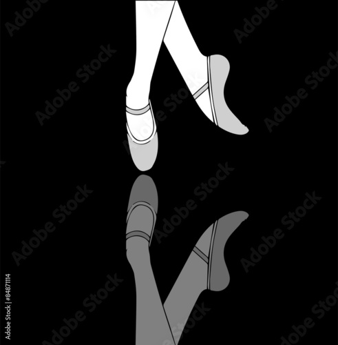 vector illustration of classic dance shoes on a black background