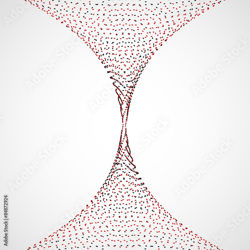 The funnel consisting of black and red points.