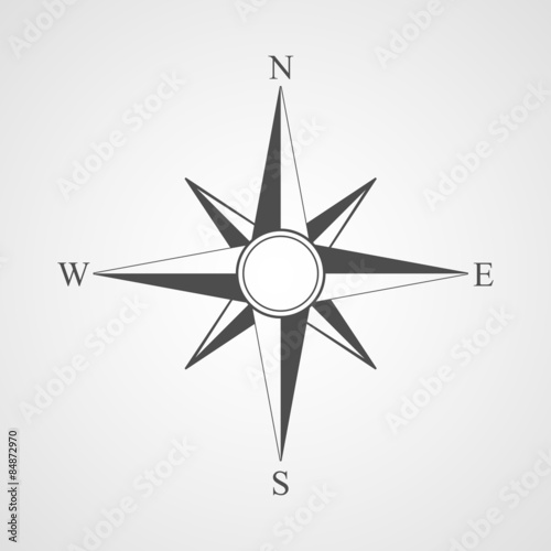 Vector black compass icon.