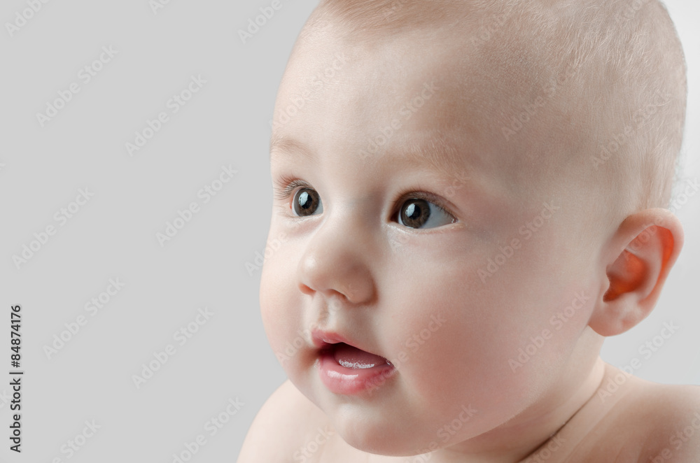 Portrait of a surprised baby Portrait of a surprised baby