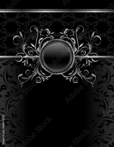 Illustration luxury vintage aluminum frame template - vector