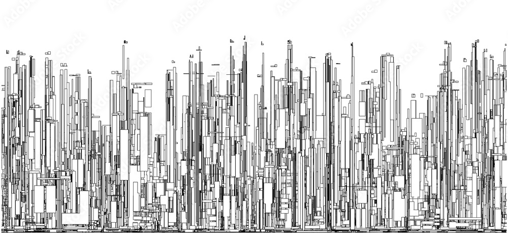 Futuristic Megalopolis City Of Skyscrapers Vector Futuristic Megalopolis City Of Skyscrapers Vector