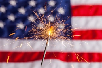 Fourth of July, Sparkler, Pyrotechnics.