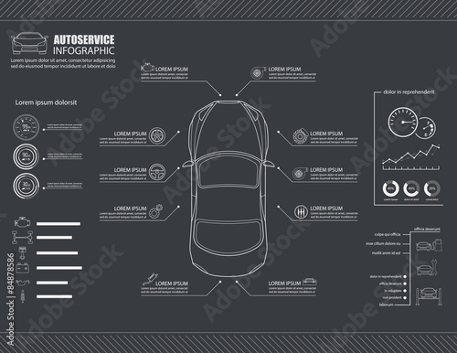 Car auto service infographics design.vector