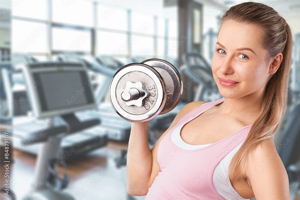 Exercising, Gym, Women. Exercising, Gym, Women.