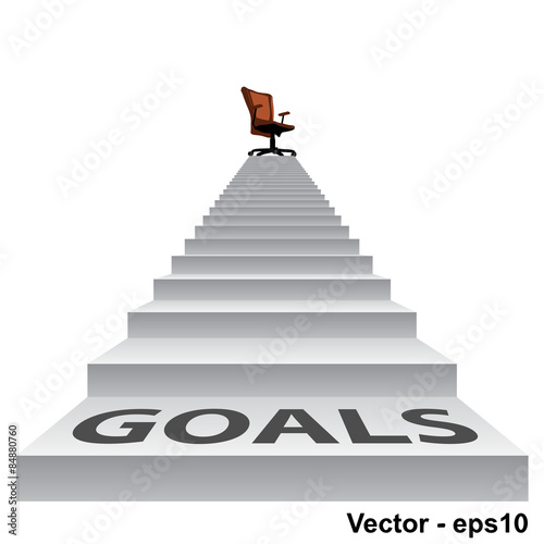 Vector white stair with a chair