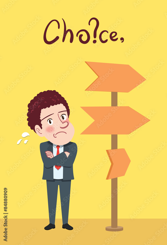 Drawing flat character design choice concept Drawing flat character design choice concept