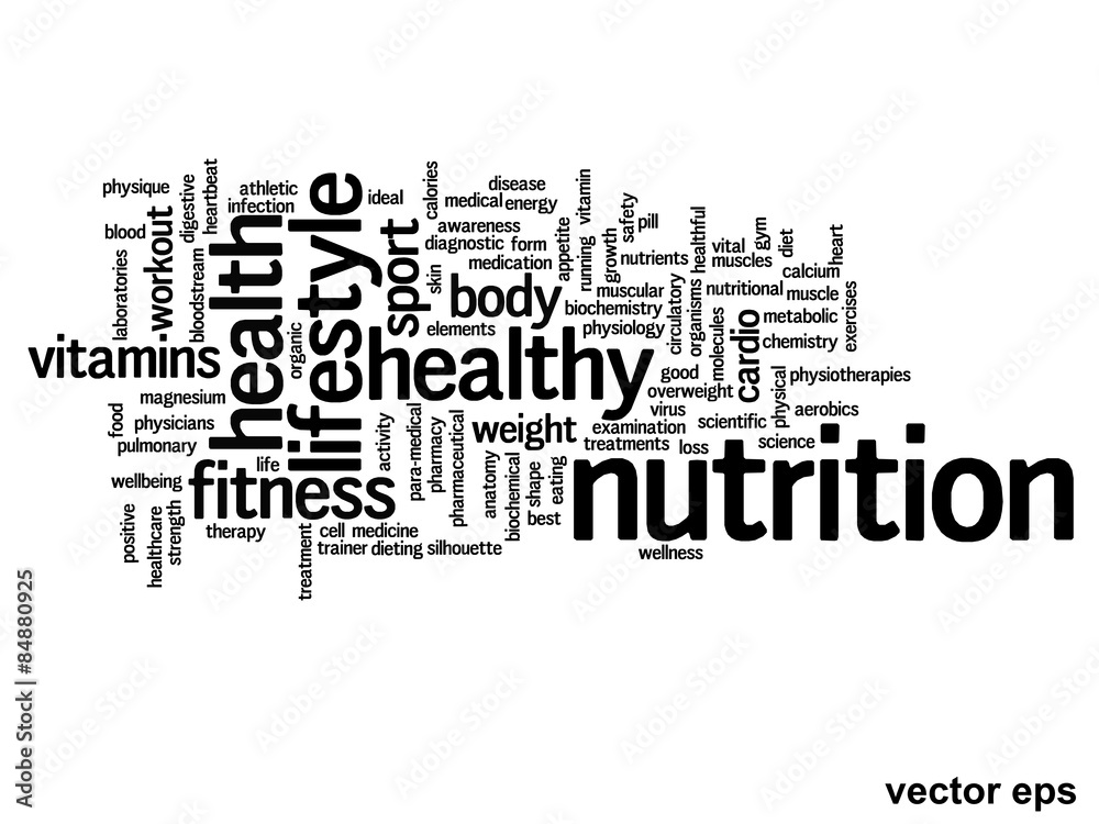 Vector conceptual health word cloud Vector conceptual health word cloud