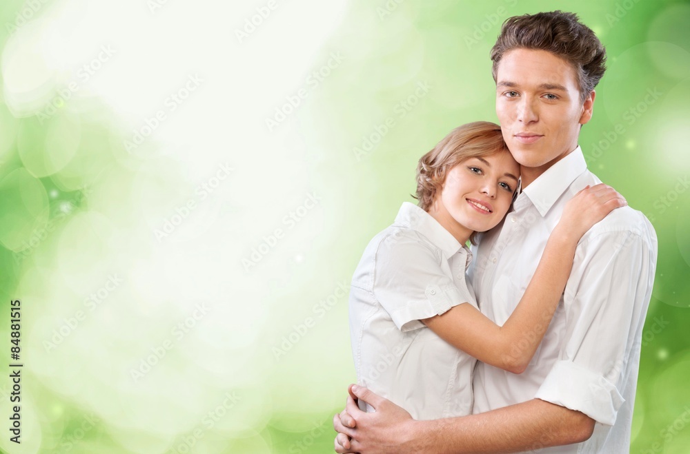 Fototapeta premium Young Couple, Couple, Embracing.